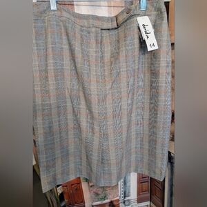 David Lawrence Gray and Tan Plaid Pencil Skirt